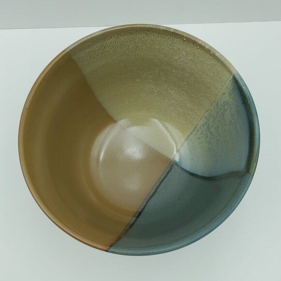 Sango Gold Dust Green Mixing Bowl 5040 Tan Beige Brown Green Ribbed Serving Bowl - Picture 6 of 8